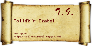 Tollár Izabel névjegykártya